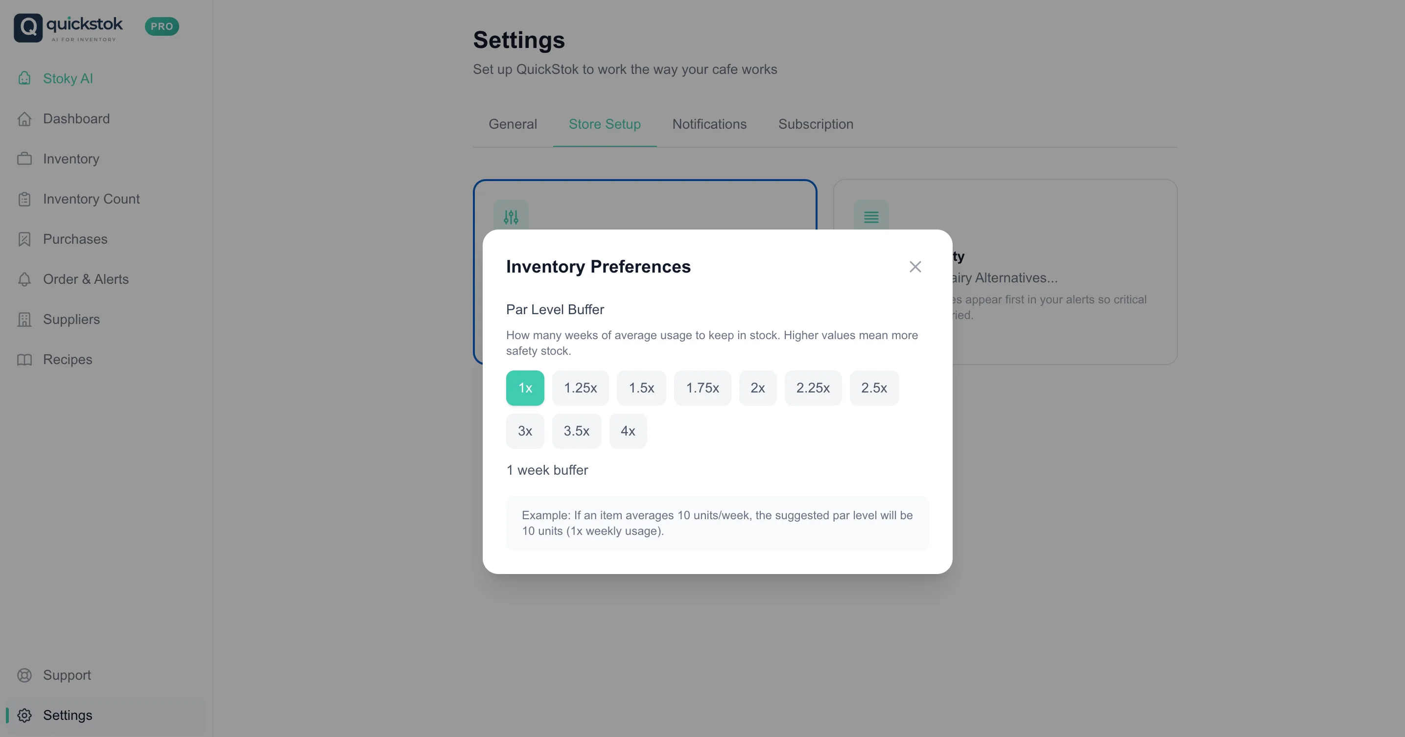 Buffer and priority settings